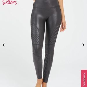 NWT SPANX Faux Leather Moto Leggings Size M